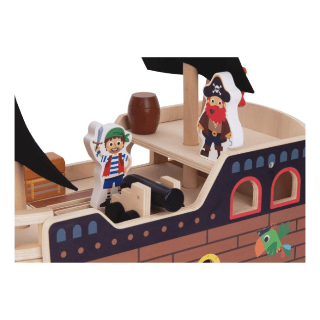 Tooky Toy - Wooden Pirate Ship 6972633377894