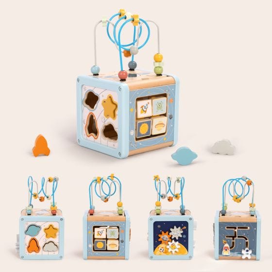 Tooky Toy - Wooden Play Cube - Space 6976831551209