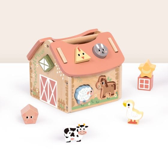 Tooky Toy - Wooden Shape Sorter Barn 6972633378204