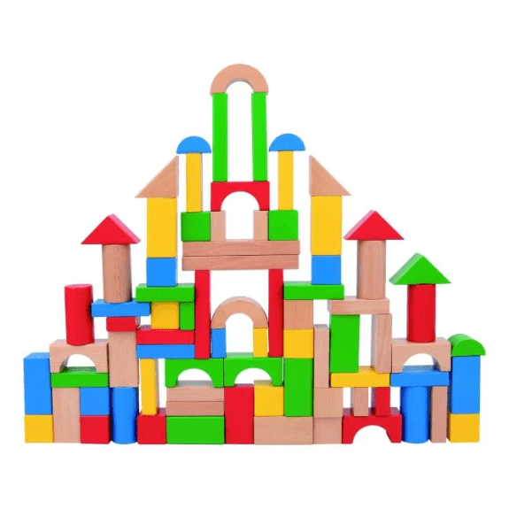 Tooky Toy's Wooden 100 Piece Blocks 6972633372561