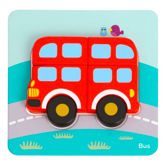 Tooky Toy's - Wooden 6 in 1 Mini Transportation Puzzle 6970090044380