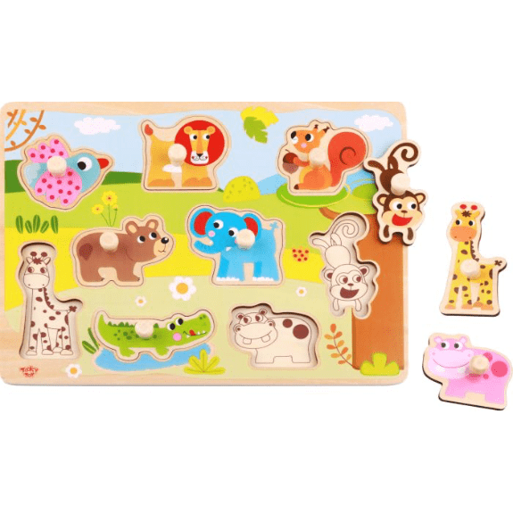 Tooky Toy's Wooden Animal 10 Piece Puzzle 6970090043192