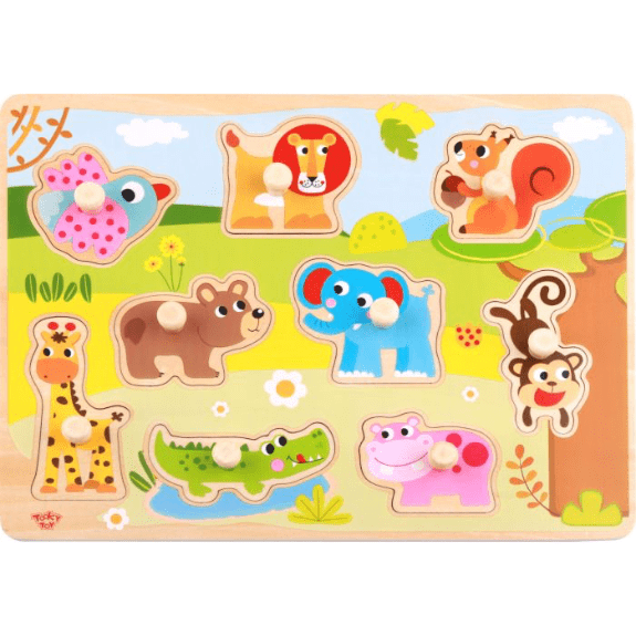 Tooky Toy's Wooden Animal 10 Piece Puzzle 6970090043192