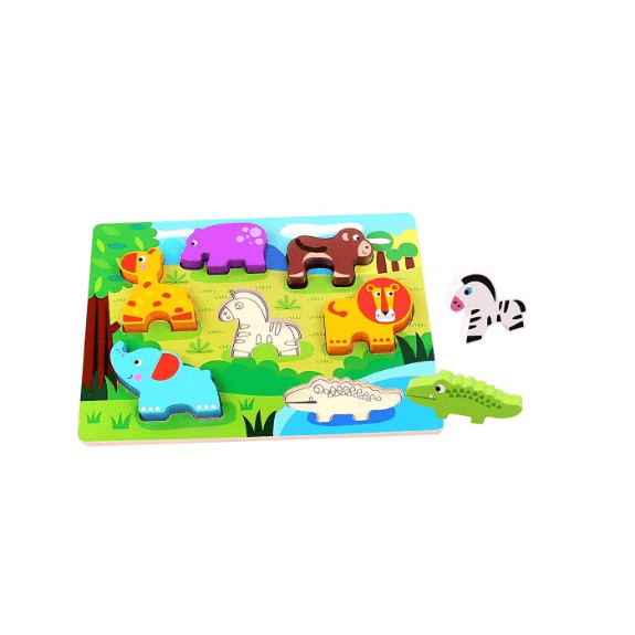 Tooky Toy's Wooden Animal Chunky Puzzle 6970090045844