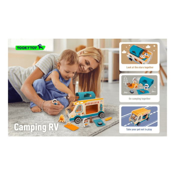 Tooky Toy's Wooden Camping RV 6972633372509
