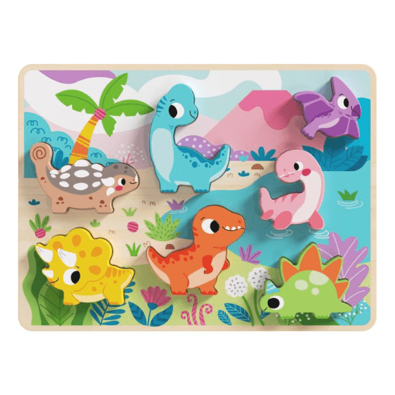 Tooky Toy's Wooden Dinosaur Chunky Puzzle 6972633372868