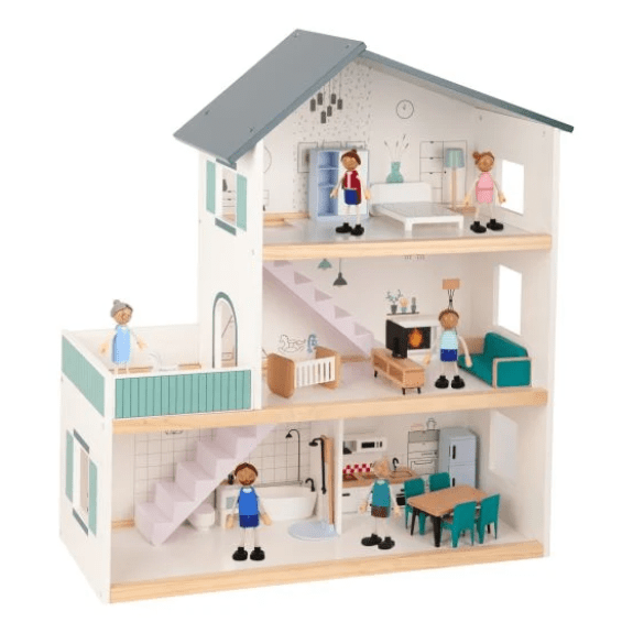 Tooky Toy's Wooden Doll House 6972633372264