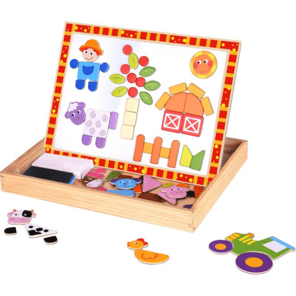 Tooky Toy's Wooden Magnetic Double Sided Farm Activity Board 6970090047329