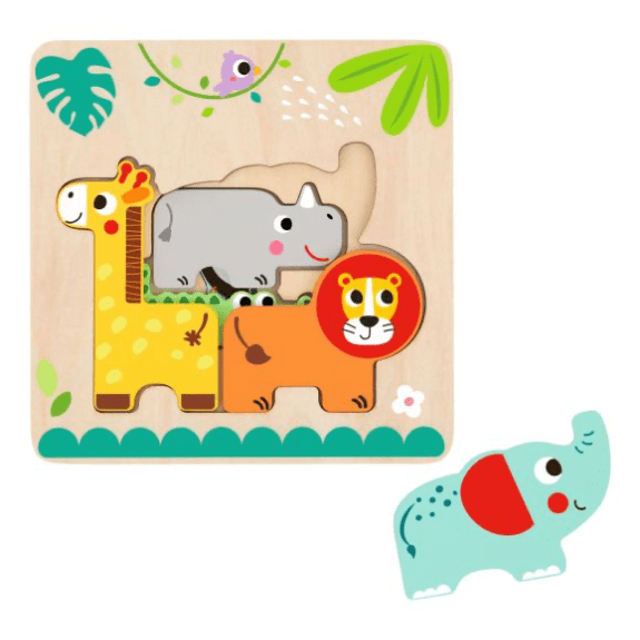Tooky Toy's Wooden Multi-Layered Animal Puzzle 6972633372844