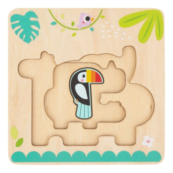 Tooky Toy's Wooden Multi-Layered Animal Puzzle 6972633372844