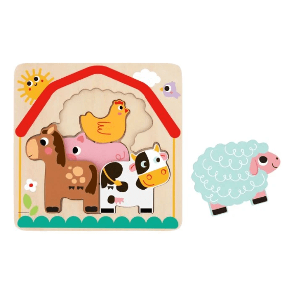 Tooky Toy's Wooden Multi-Layered Farm Puzzle 6972633372851