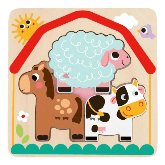 Tooky Toy's Wooden Multi-Layered Farm Puzzle 6972633372851