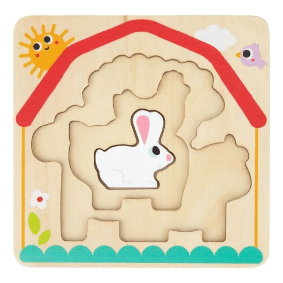 Tooky Toy's Wooden Multi-Layered Farm Puzzle 6972633372851