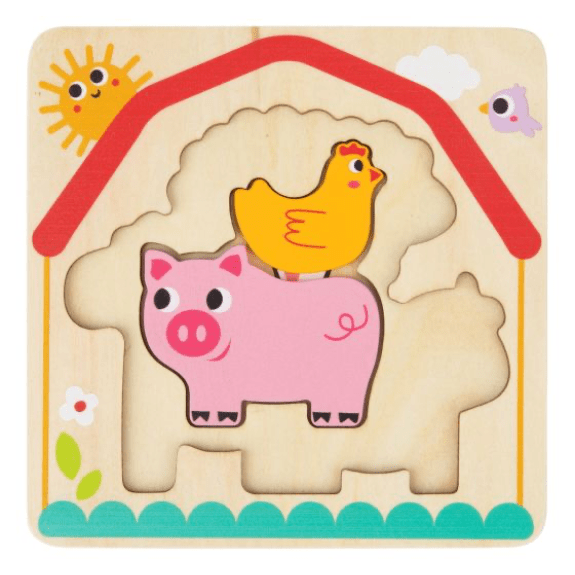 Tooky Toy's Wooden Multi-Layered Farm Puzzle 6972633372851