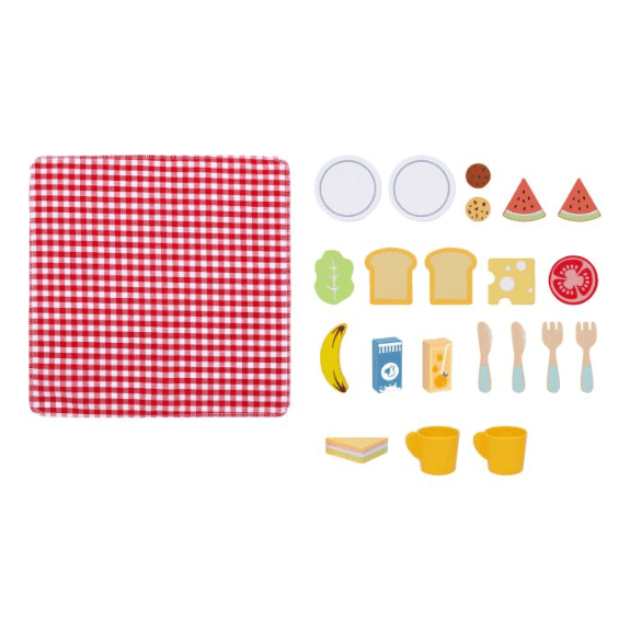 Tooky Toy's Wooden Picnic Basket 6972633375678