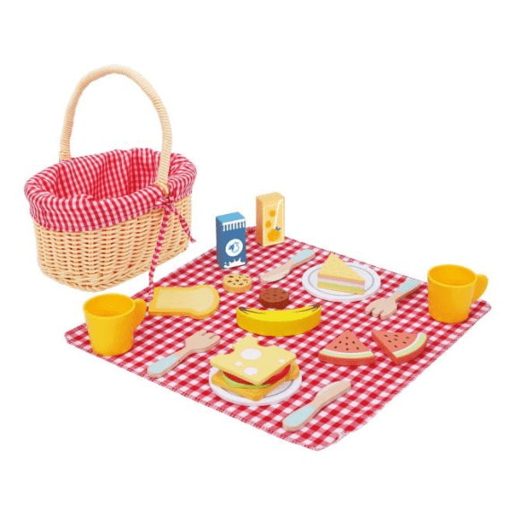 Tooky Toy's Wooden Picnic Basket 6972633375678