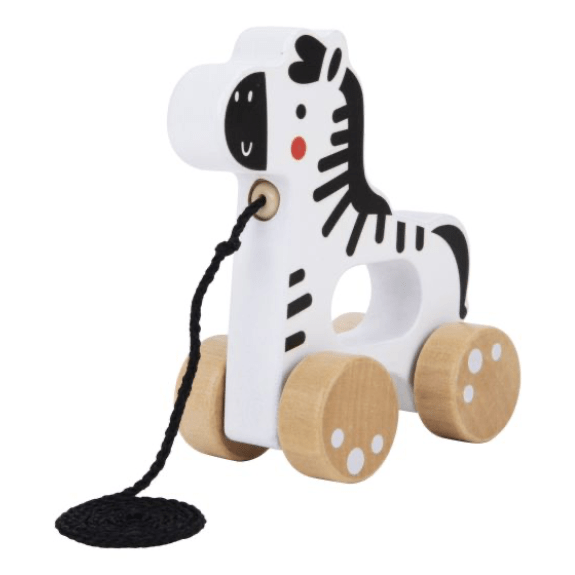 Tooky Toy's Wooden Pull Along Zebra 6972633376361