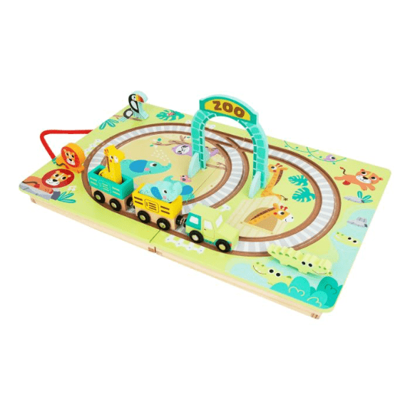 Tooky Toy's Wooden Tabletop Railroad Zoo 6972633372936