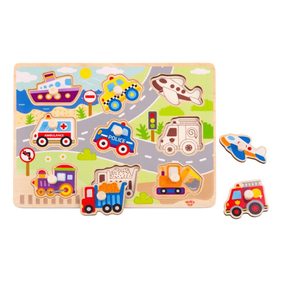 Tooky Toy's Wooden Vehicle Puzzle 6970090043253