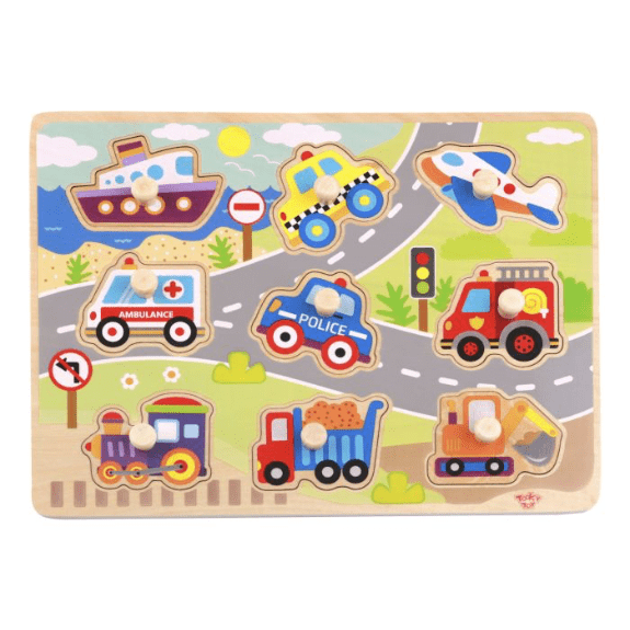 Tooky Toy's Wooden Vehicle Puzzle 6970090043253