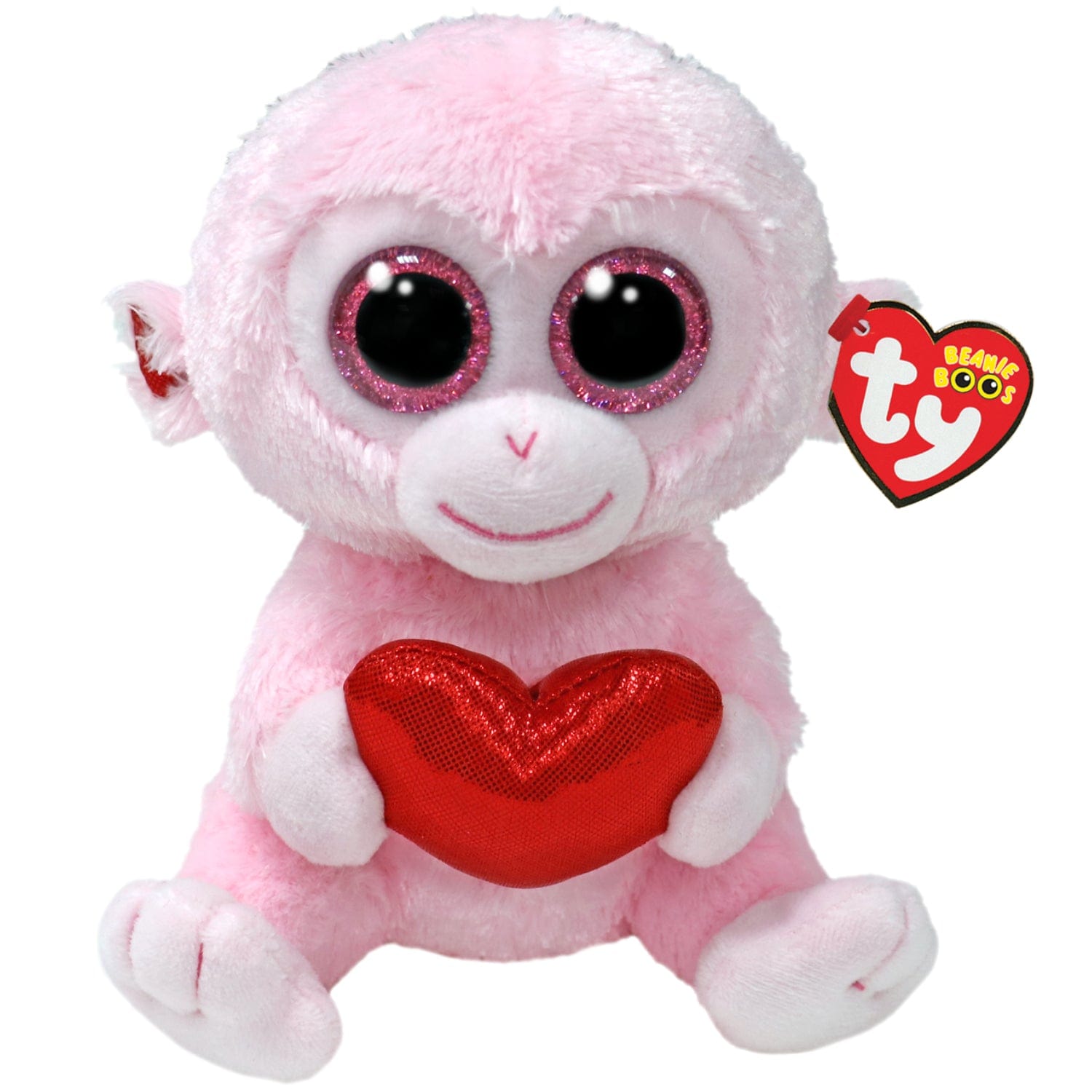 Ty Beanie Boos - Regular - Valentines 2024 Gigi Pink Monkey 008421373413