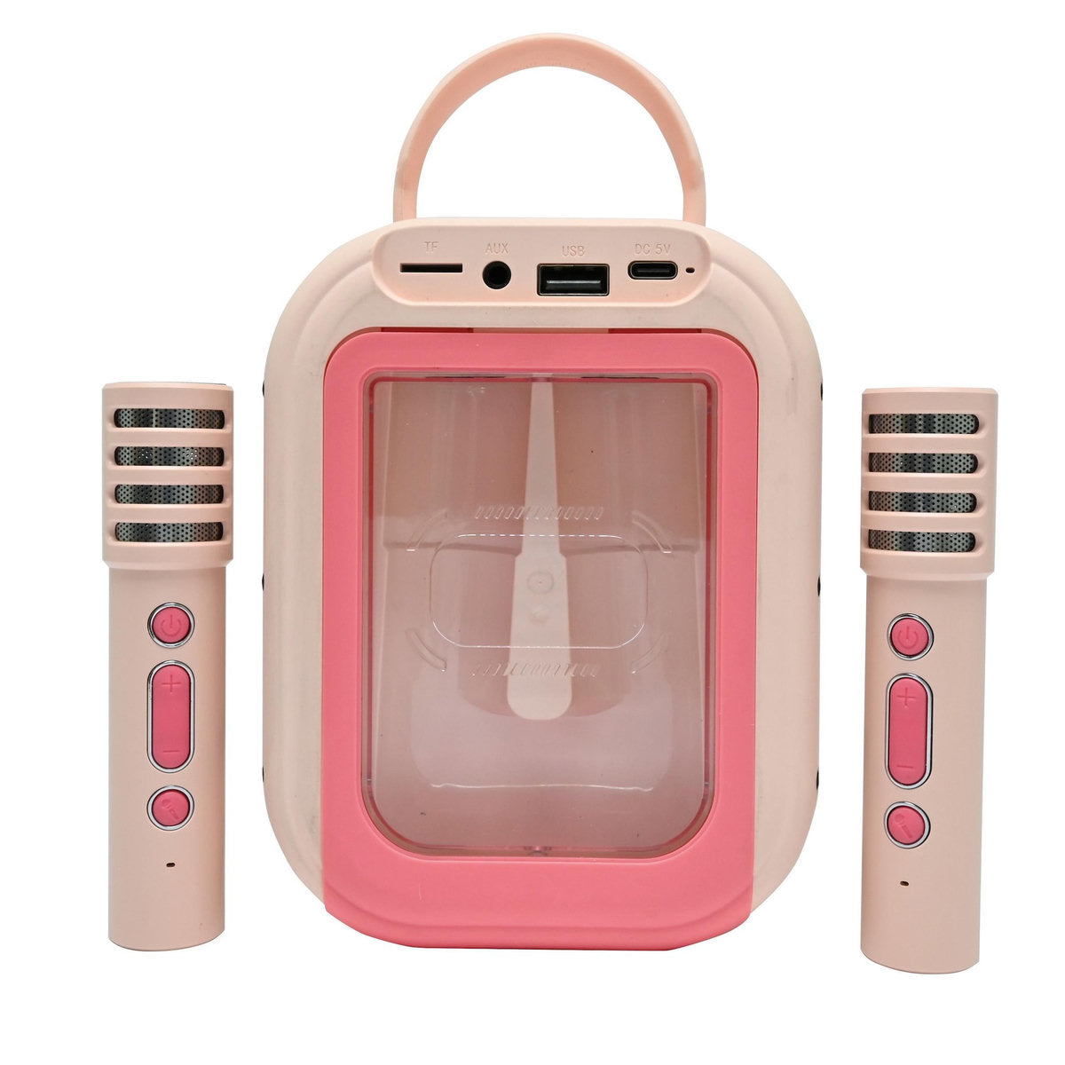 Lexibook Pink Bluetooth Karaoke Machine with 2 Wireless Microphones