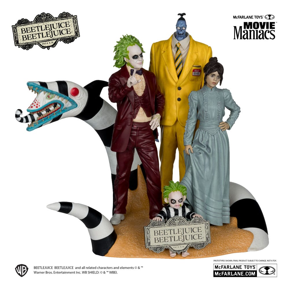 McFarlane Toys Movie Maniacs Beetlejuice Beetlejuice 4-Figure Statue Set