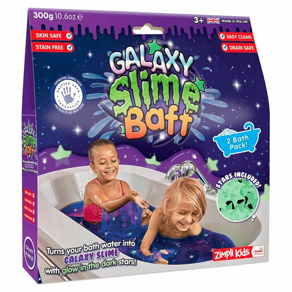 Zimpli Kids Galaxy Slime Baff with Glow In The Dark Stars - 2 Pack