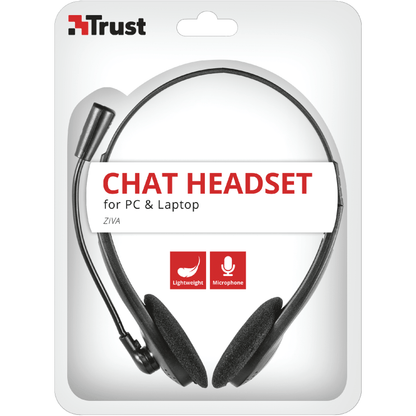 Trust Ziva Chat Wired Stereo Headset with Microphone - Black