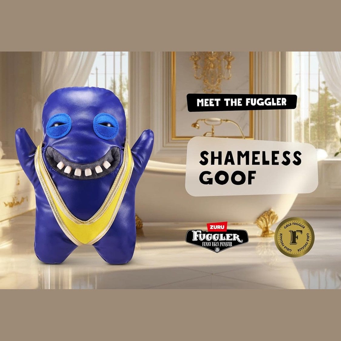 Fuggler 9" Soft Plush Toy Gold Fuggs - Shameless Goof - Mankini 193052074393