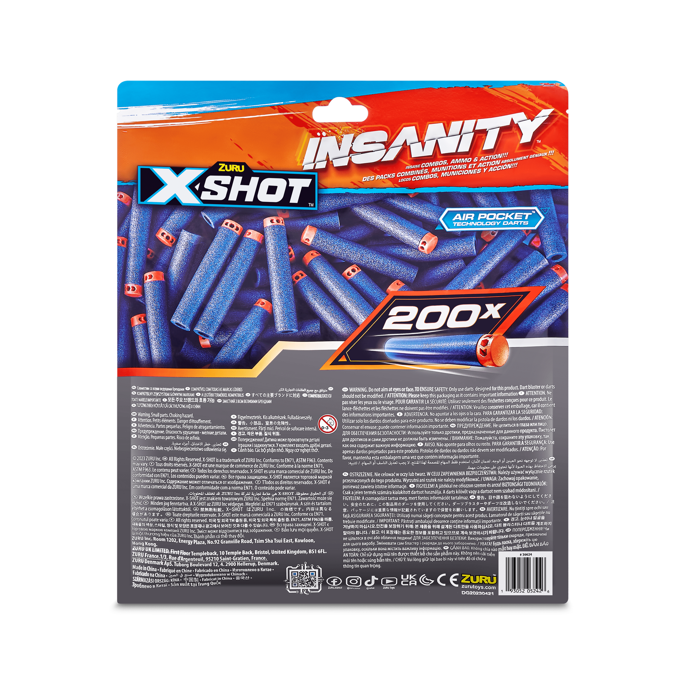 X-Shot Insanity 200 Pack Refill Darts 193052052421