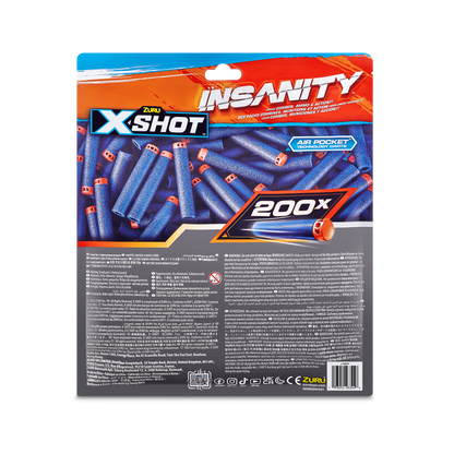 X-Shot Insanity 200 Pack Refill Darts 193052052421