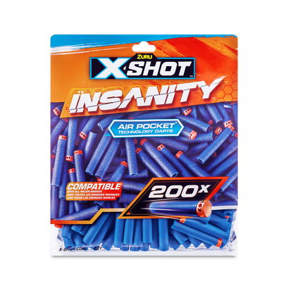 X-Shot Insanity 200 Pack Refill Darts 193052052421