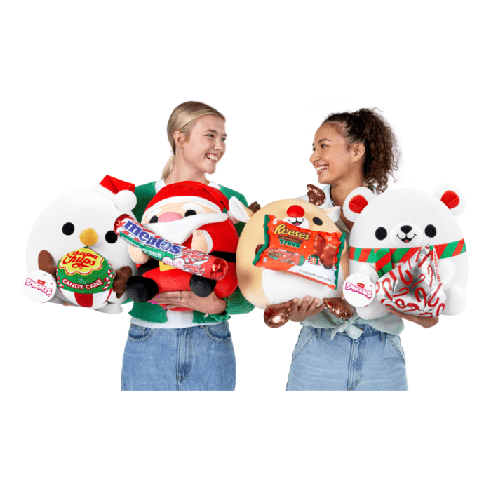 Snackles Christmas 14in Plush S1 - Snowman and Candy Cane Chupachups 193052069955