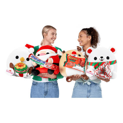 Snackles Christmas 14in Plush S1 - Snowman and Candy Cane Chupachups 193052069955