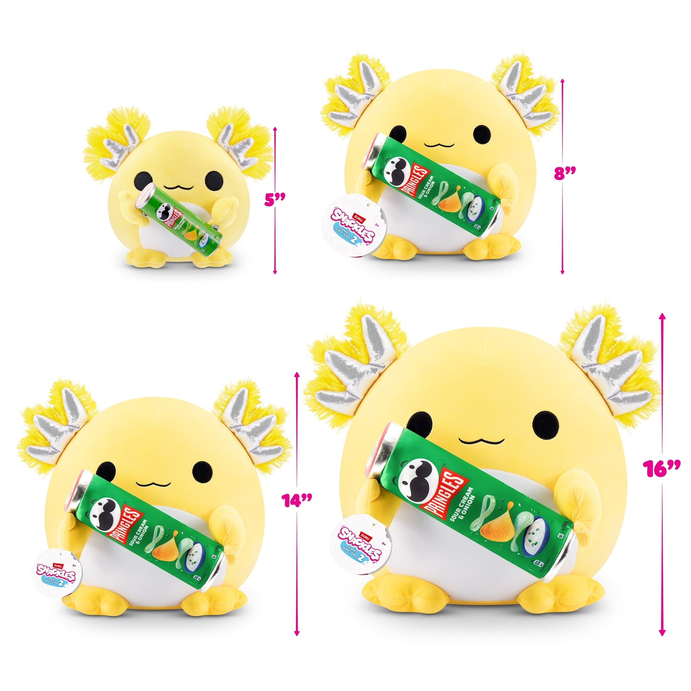 Snackles Super Sized 14 inch Squishy plush Axolotl & Pringles 193052070272