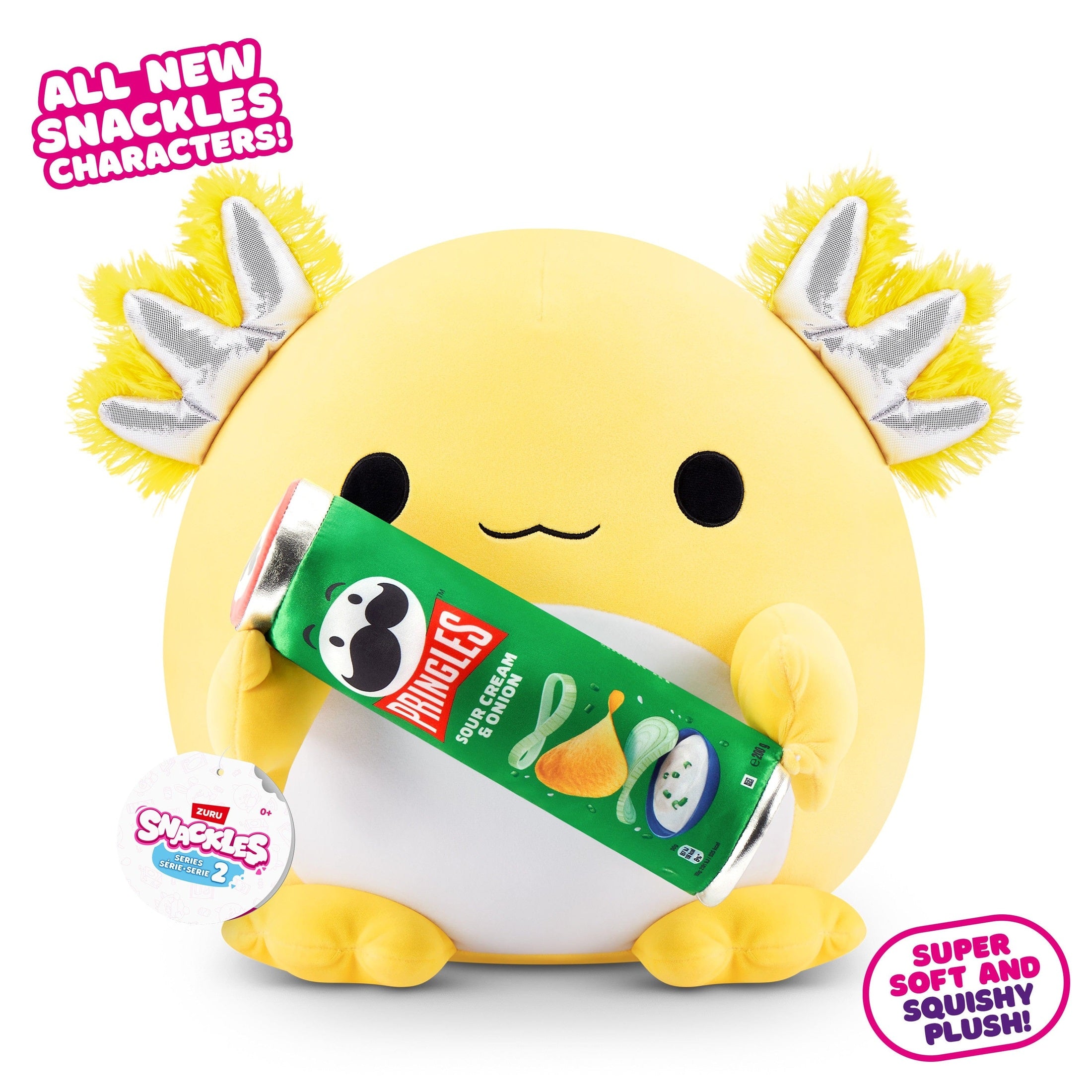 Snackles Super Sized 14 inch Squishy plush Axolotl & Pringles 193052070272