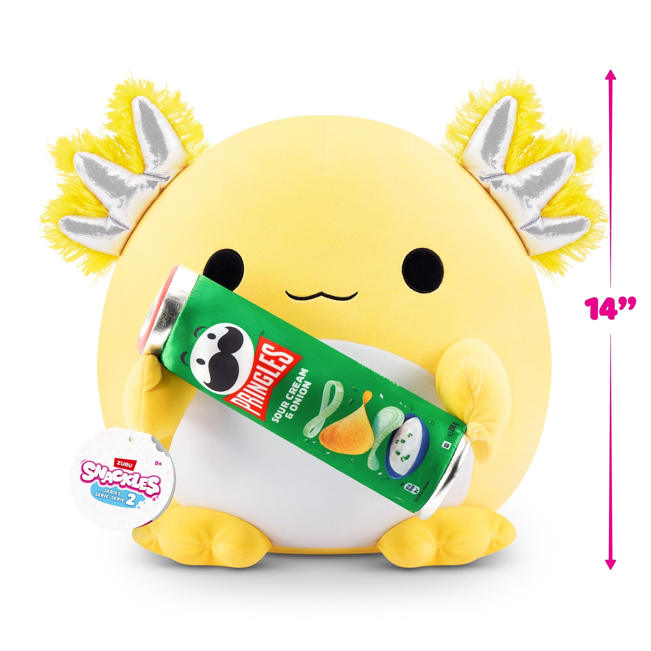 Snackles Super Sized 14 inch Squishy plush Axolotl & Pringles 193052070272