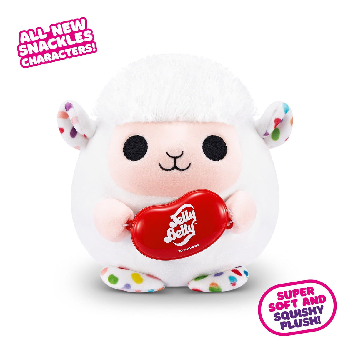 Snackles Super Sized 14 inch Squishy plush Lamb & Jelly Belly 193052065131