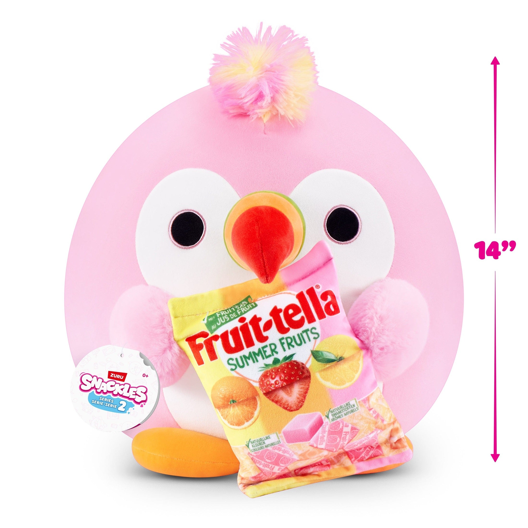Snackles Super Sized 14 inch Squishy plush Tucan & Fruit-tella 193052070388