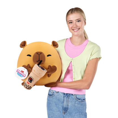 SnackSnackles Super Sized 14 inch Squishy plush Capybara & Kung Fu Tea 193052065124