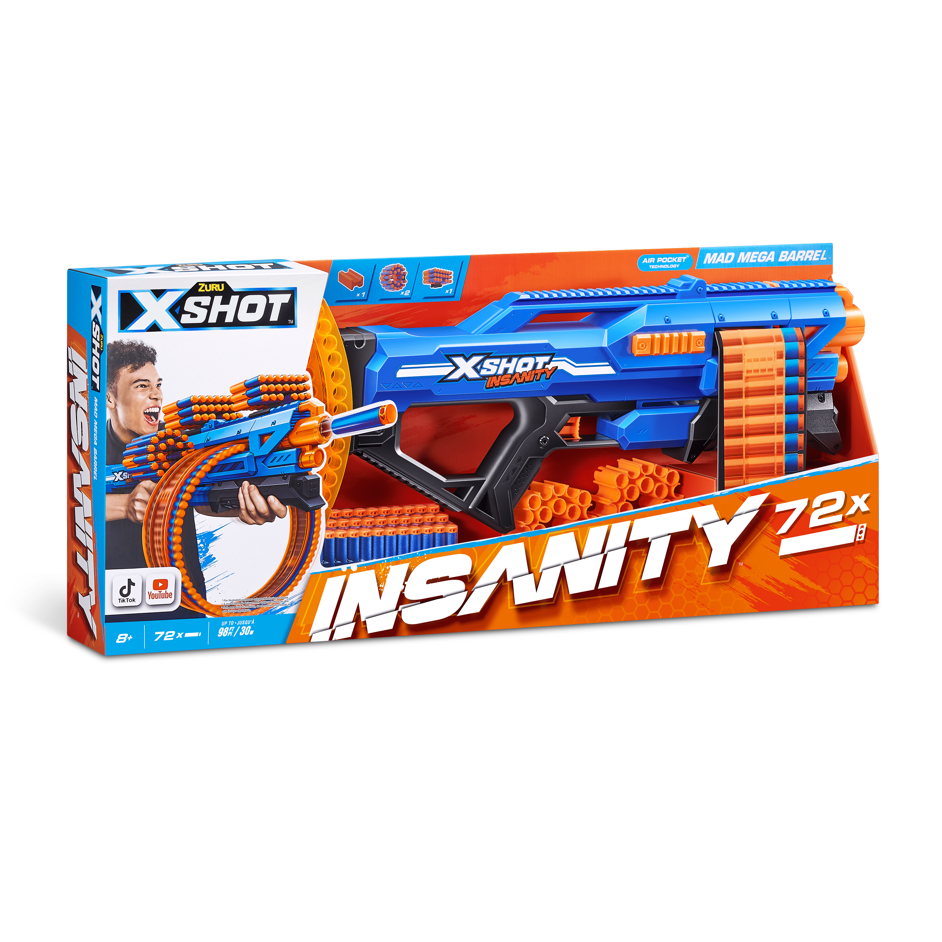 X-Shot Insanity Series 1 Mad Mega Barrel Blaster 193052050847