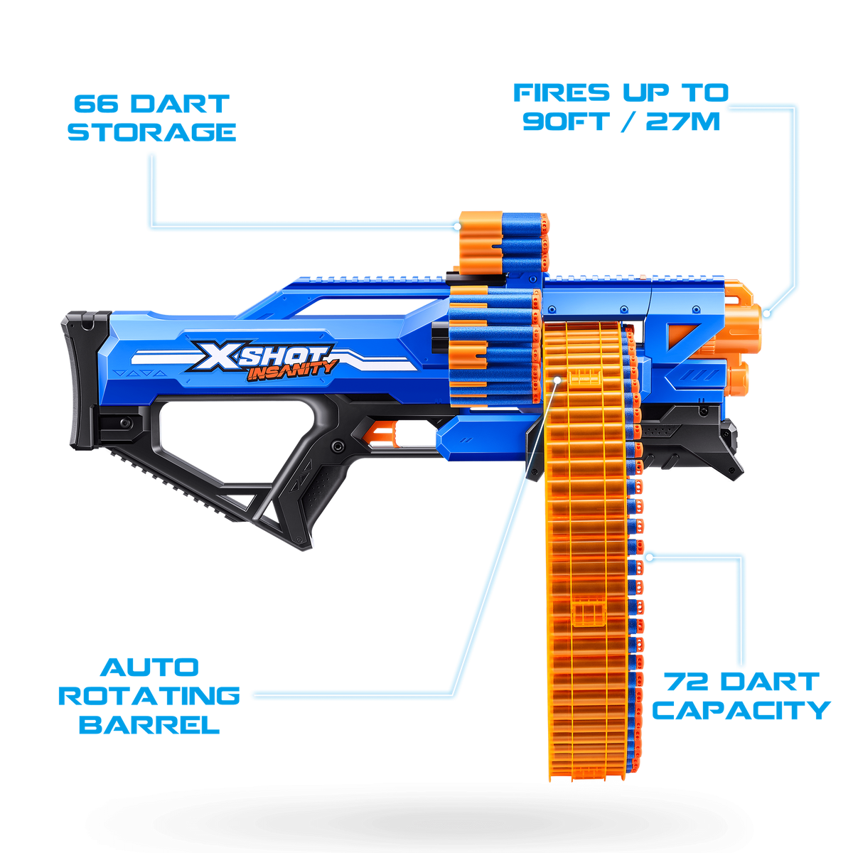 X-Shot Insanity Series 1 Mad Mega Barrel Blaster 193052050847