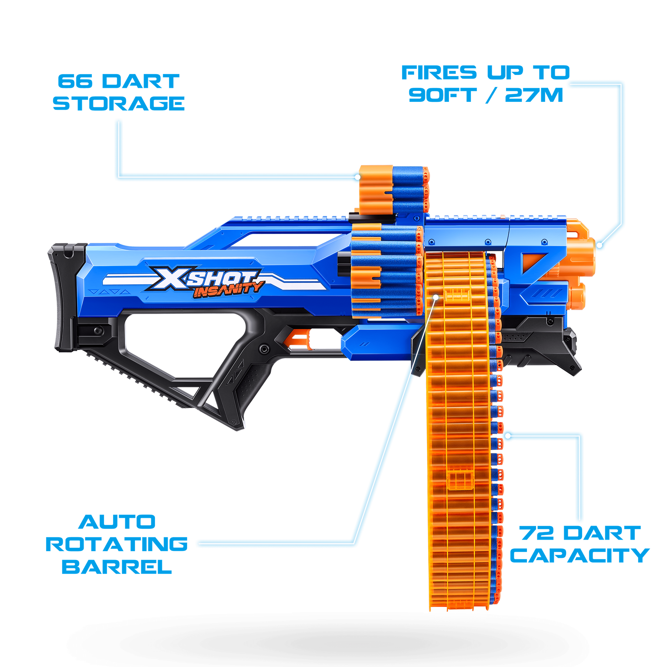 X-Shot Insanity Series 1 Mad Mega Barrel Blaster 193052050847