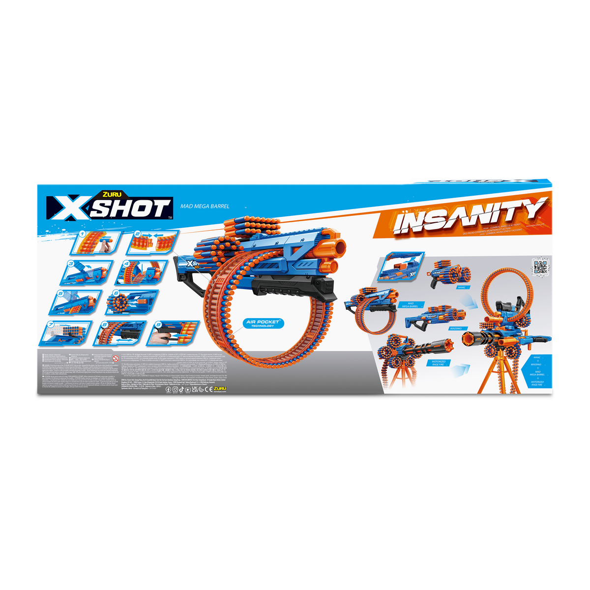 X-Shot Insanity Series 1 Mad Mega Barrel Blaster 193052050847