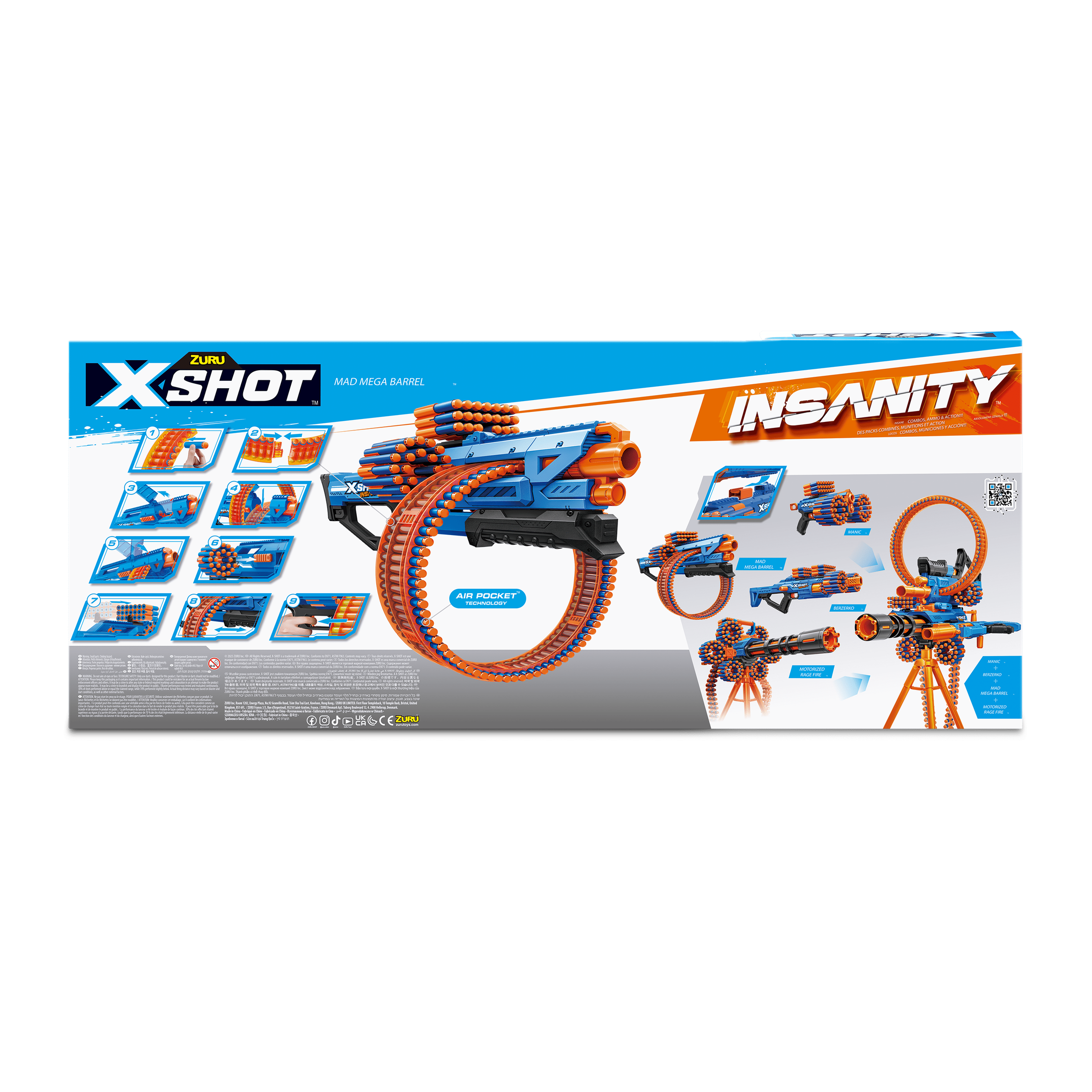 X-Shot Insanity Series 1 Mad Mega Barrel Blaster 193052050847