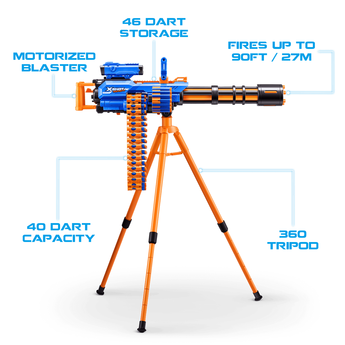 X-Shot Insanity Series 1 Motorized Rage Fire Gatling Gun 193052050373