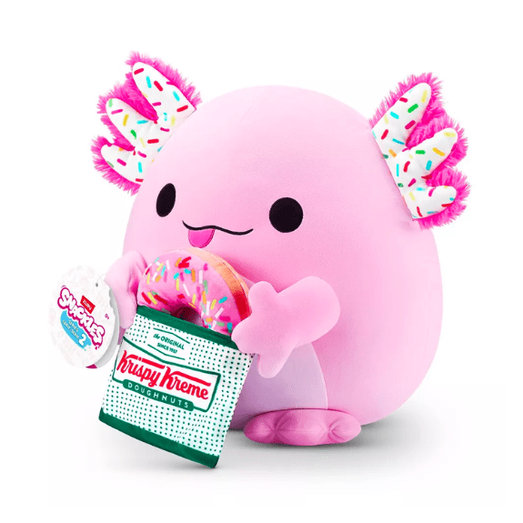 Snackles Super Sized 14 inch Squishy plush - Axolotl with Krispy Kreme 193052065109