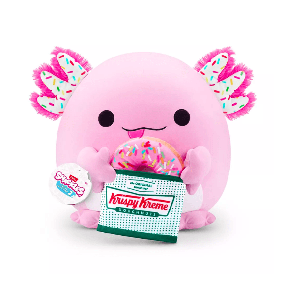 Snackles Super Sized 14 inch Squishy plush - Axolotl with Krispy Kreme 193052065109