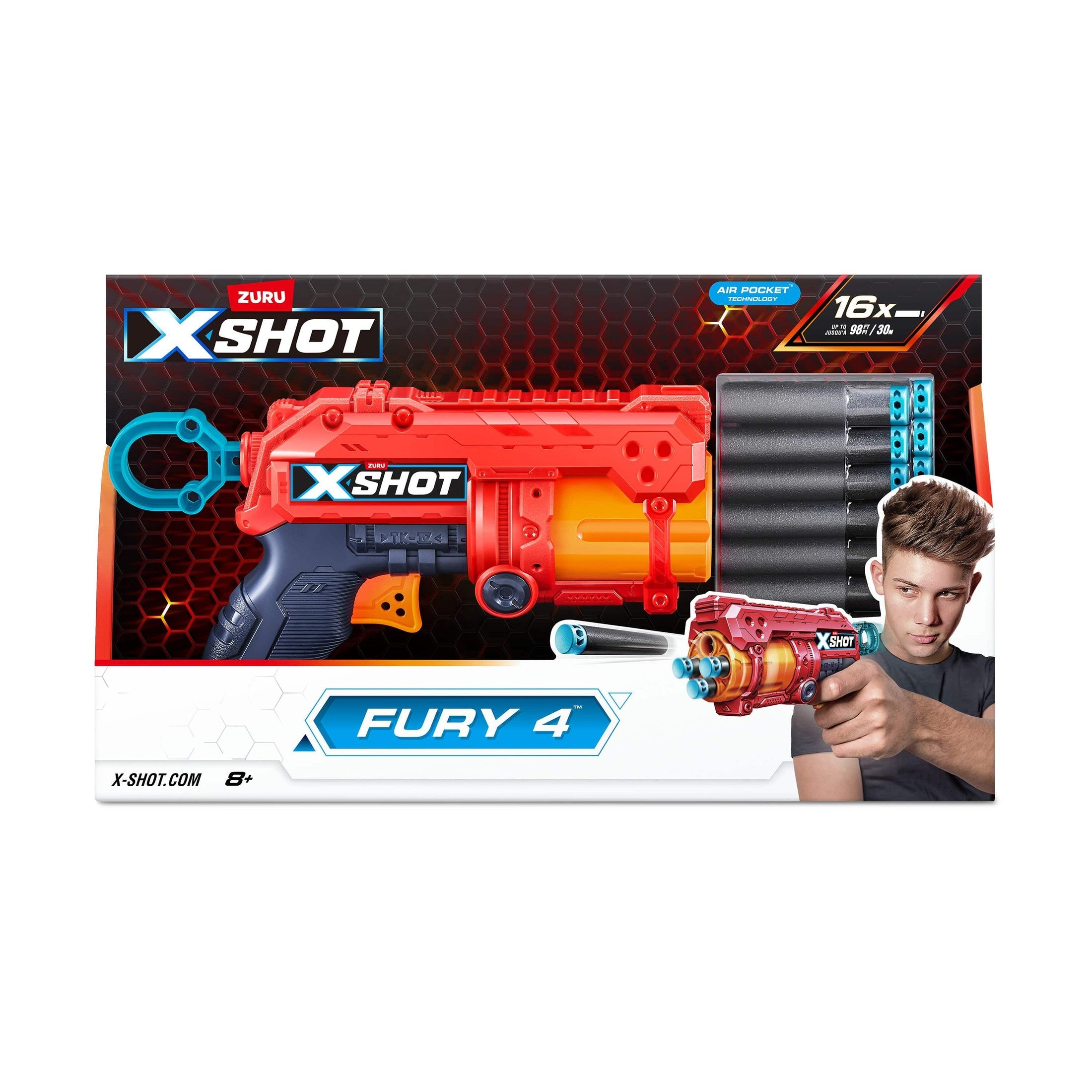 XShot Excel Fury 4 Blaster for Foam Dart Battles | Lennie's Toys